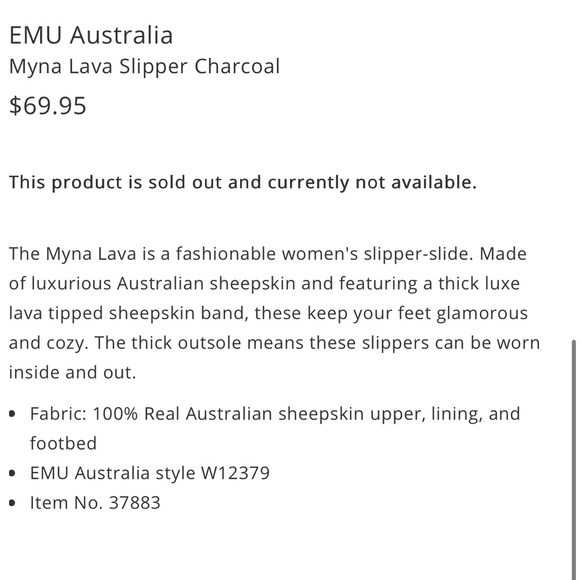 Emu Australian Myna Lava Sheepskin Slipper Slide Charcoal Ombré Womans US11/UK42 - Picture 11 of 14